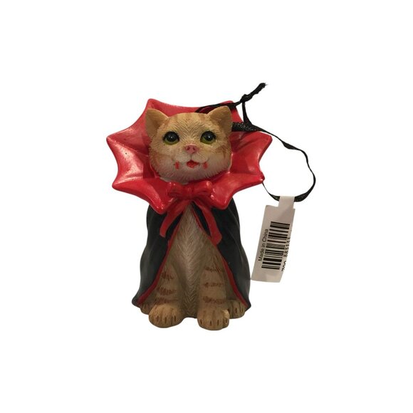 Cracker Barrel 2025 Vampire Orange Cat with Cape Ornament - Picture 1 of 6